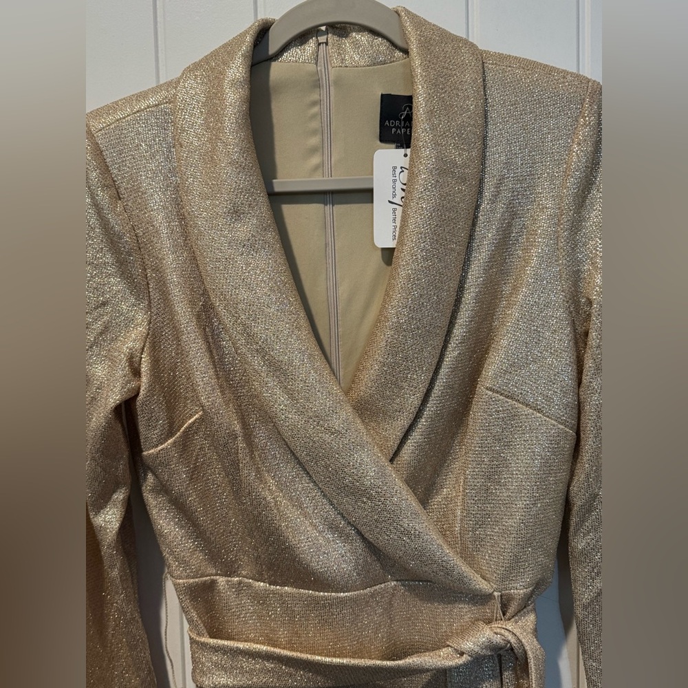 Adrianna Papell Gold Long sleeve dress Size 4 - Picture 12 of 15